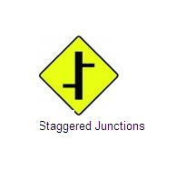 Permanent Traffic Sign Staggered Junction 600x600 W007lr