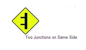 Permanent Traffic Sign Two Junctions On Same Side 600x600 Woo8l
