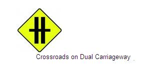 Permanent Traffic Sign Crossroads On Dual Carriageway 600x600 W014