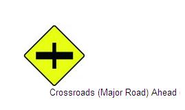 Permanent Traffic Sign Crossroads( Major Road Ahead) 600x600 W015