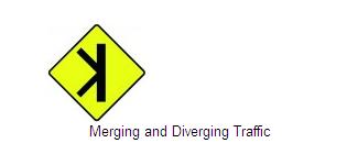 Permanent Traffic Sign Merging And Diverging Traffic 600x600 W032