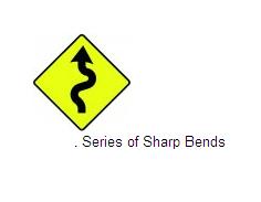 Permanent Traffic Sign Series Of Bends 600x600 W053l