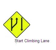 Permanent Traffic Sign Start Climbing Lane 600x600 W101