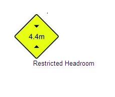 Permanent Traffic Sign Restricted Headroom 600x600 W110