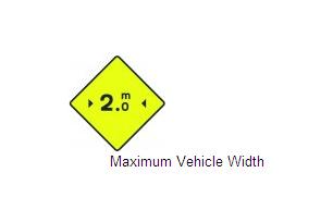 Permanent Traffic Sign Maximum Vehicle Width 600x600 W113