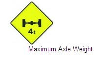 Permanent Traffic Sign Maximum Axle Weight 600x600 W116