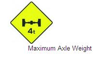 Permanent Traffic Sign Maximum Axle Weight 600x600 W116