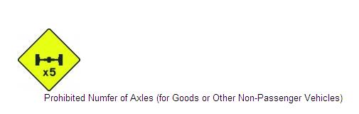 Permanent Traffic Sign Prohibited Numfer Of Axles (for Goods Or Other Non-passenger Vehicles) 600x600 W117