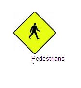 Permanent Traffic Sign Pedestrians 600x600 W140 Renni