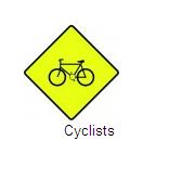 Permanent Traffic Sign Cyclists 600x600 W143 Renni
