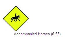 Permanent Traffic Sign Accompanied Horses 600x600 W150 Renni