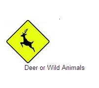 Permanent Traffic Sign Deer Or Wild Animals 600x600 W153 Renni