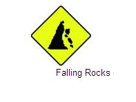Permanent Traffic Sign Falling Rocks 600x600 W164 Renni