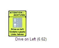 Permanent Traffic Sign Drive On Left 600x600 W169 Renni