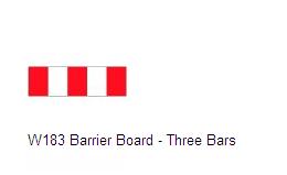 Barrier Board Three Bar 2mtr Or 3 Mtr W183 Renni