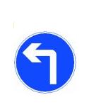 Permanent Directional Traffic Sign Turn Left Ahead