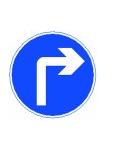 Permanent Directional Traffic Sign Turn Right Ahead