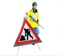 Roll Up Road Signs Road Works Ahead 750mm Rol9