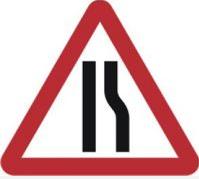 Roll Up Road Signs Road Narrows Offside 750mm Rol8
