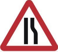 Roll Up Road Signs Road Narrows Offside 750mm Rol8