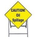 Temporary Traffic Sign Caution Oil Spillage Metal Sign 1200x1200 Sign1