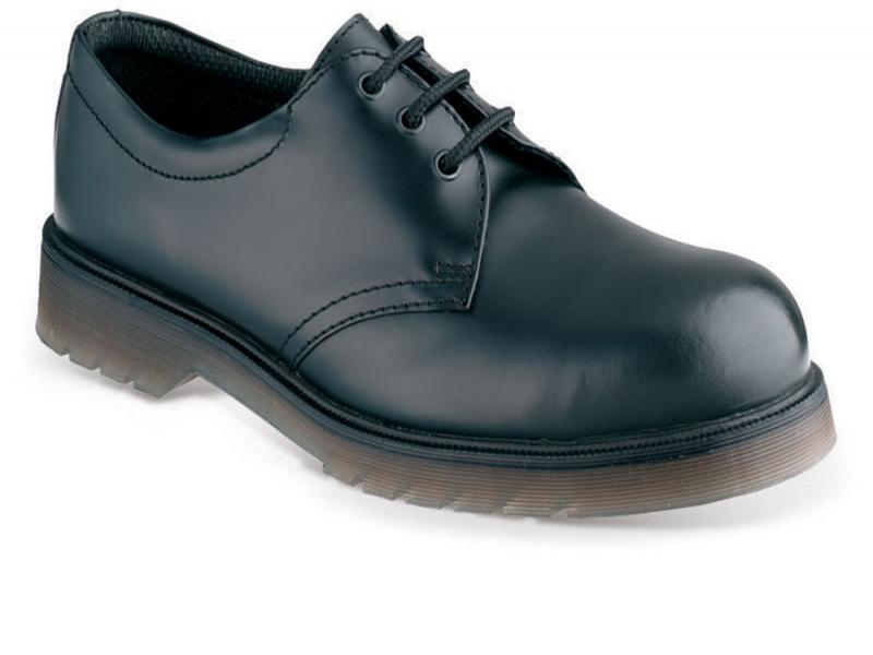 Ss100 Size 8 Black Leather 3 Eyelet Non Safety Shoe. (sterling Safety)