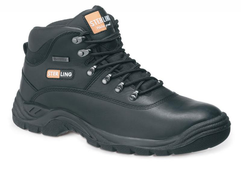 Ss812sm Size 9 Black Leather Waterproof Hiker (sterling Safety)