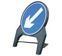 Temporary Plastic Q Road Signs Directional Arrow Left 600mm Tem10