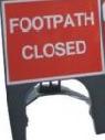 Temporary Plastic Q Road Signs Footpath Closed Sign 600mm X 450mm Tem14