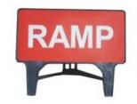 Temporary Plastic Q Road Signs Ramp Sign 1050mm X 450mm Tem15