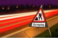 Roll Up Road Signs Road Works Ahead C/w Surveying Supp 750mm Rol3