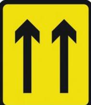 Signage Rectangular Plates Two Lane Closure 800 X 900mm Tra114