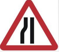 Triangular Road Sign Plates Plates Road Narrows Nearside 600mm Tra33