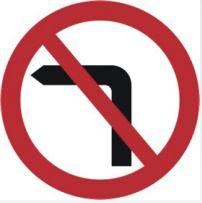 Signage Square Road Sign Plates No Left Turn 1200mm Tra82