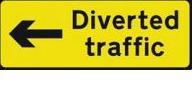 Signage Rectangular Plates Diverted Traffic Arrow (left) Tra96