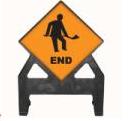 Temporary Plastic Road Signs Roadworks End Poly Sign 750 Tem17